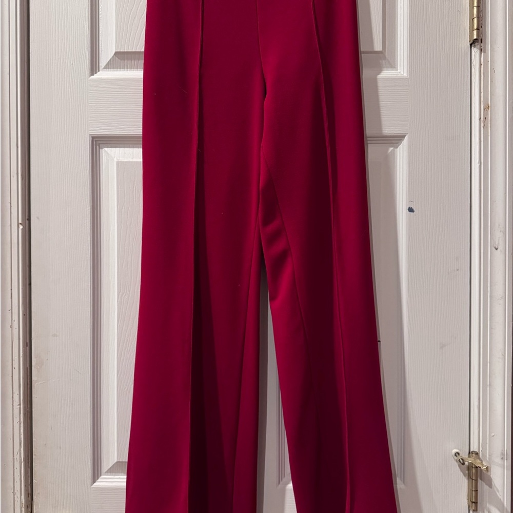 Red high waisted, wide leg Women's Pants